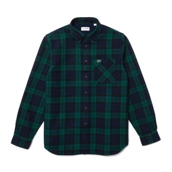 Image of Lacoste Oversized Check Shirt - Green 0W9