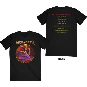 Image of Megadeth - Peace Sells? Track list Unisex Medium T-Shirt - Black