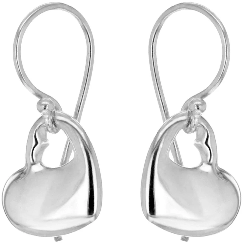 Image of Be You Sterling Silver Heart Drop Earrings Silver female One Size