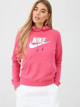 Image of Nike NSW Essential OTH Hoodie - Watermelon , Watermelon, Size L, Women