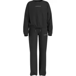 Image of Calvin Klein Jeans Ckj Logo Boxy Cn Sweatpants Set - Black