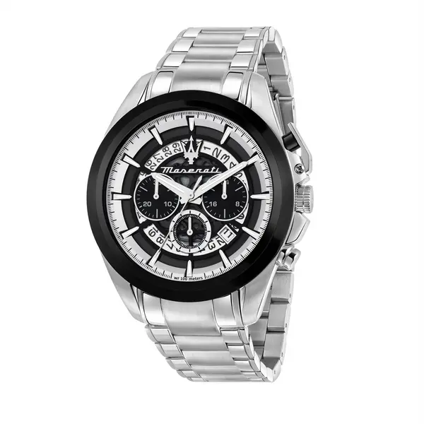 Image of Maserati Traguardo Quartz Chronograph Silver Dial Steel Bracelet Mens Watch R8873612059 R8873612059