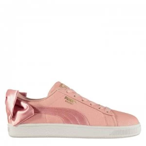 Image of Puma Suede Bow Shimmer Trainers - Bridal Rose