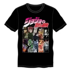 Image of Jojo's Bizarre Adventure T-Shirt Character Grid Size S