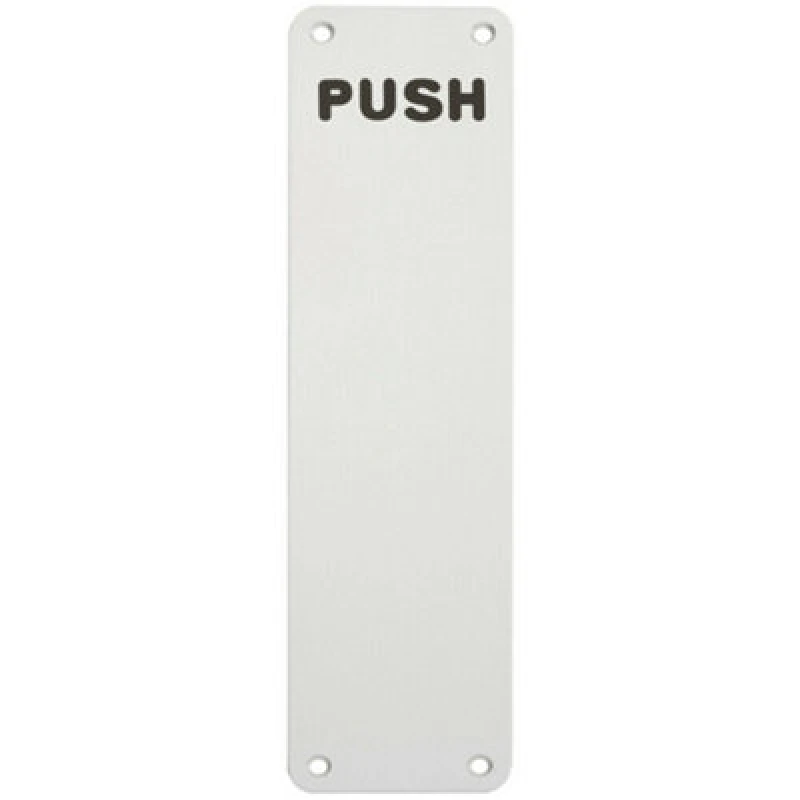 Image of Loops Push Engraved Door Finger Plate 300 x 75mm Satin Anodised Aluminium Multi
