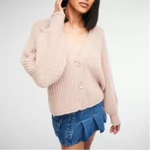 Image of Missguided Boxy Button Front Cardigan - Brown