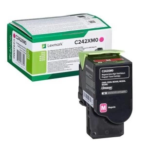 Image of Lexmark C242XM0 Magenta Laser Toner Ink Cartridge