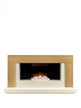 Image of Adam Fires & Fireplaces Adam Carrera Fire Suite In Oak & Cream