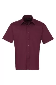 Image of Short Sleeve Formal Poplin Plain Work Shirt