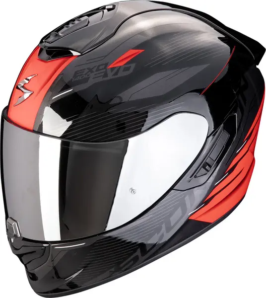 Image of Scorpion EXO-1400 Evo II Air Luma Black Red Full Face Helmet L