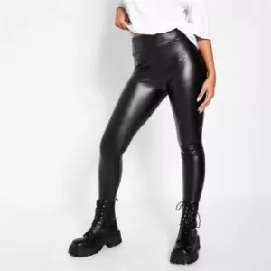 Image of I Saw It First Faux Leather High Waist Leggings - Black