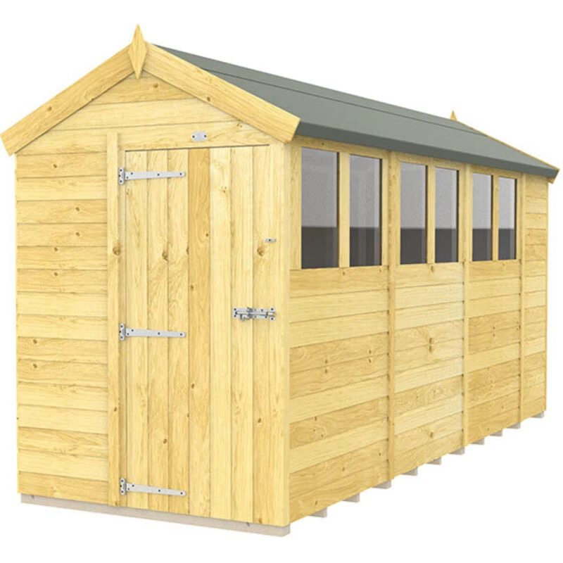 Image of Flat Pack Sheds DIY Sheds 5 x 14 Apex Shed, Brown 5X14AFF