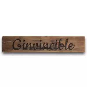 Image of Ginvincible Rustic Wooden Message Plaque