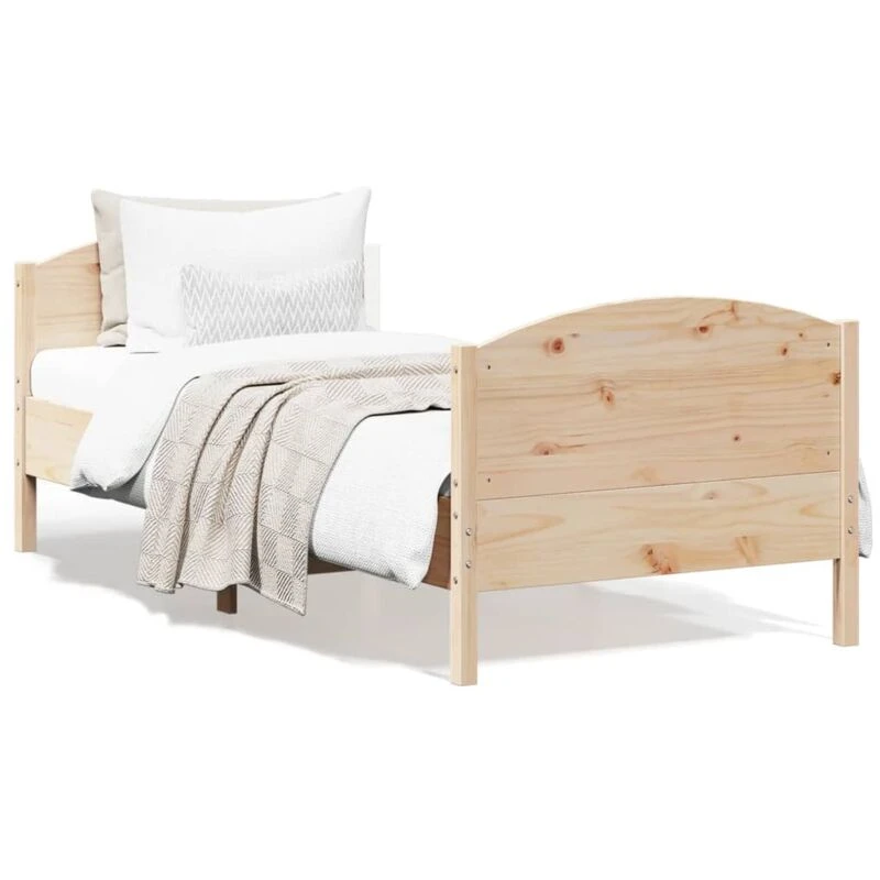 Image of VIDAXL Bed Frame without Mattress 75x190cm Small Single Solid Wood Pine Vidaxl 8721012427709