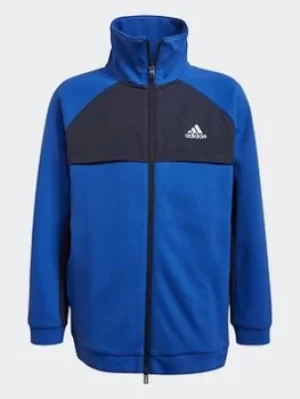 Image of Boys, adidas Xfg Zipped Pocket Loose Track Top, Blue/White, Size 9-10 Years