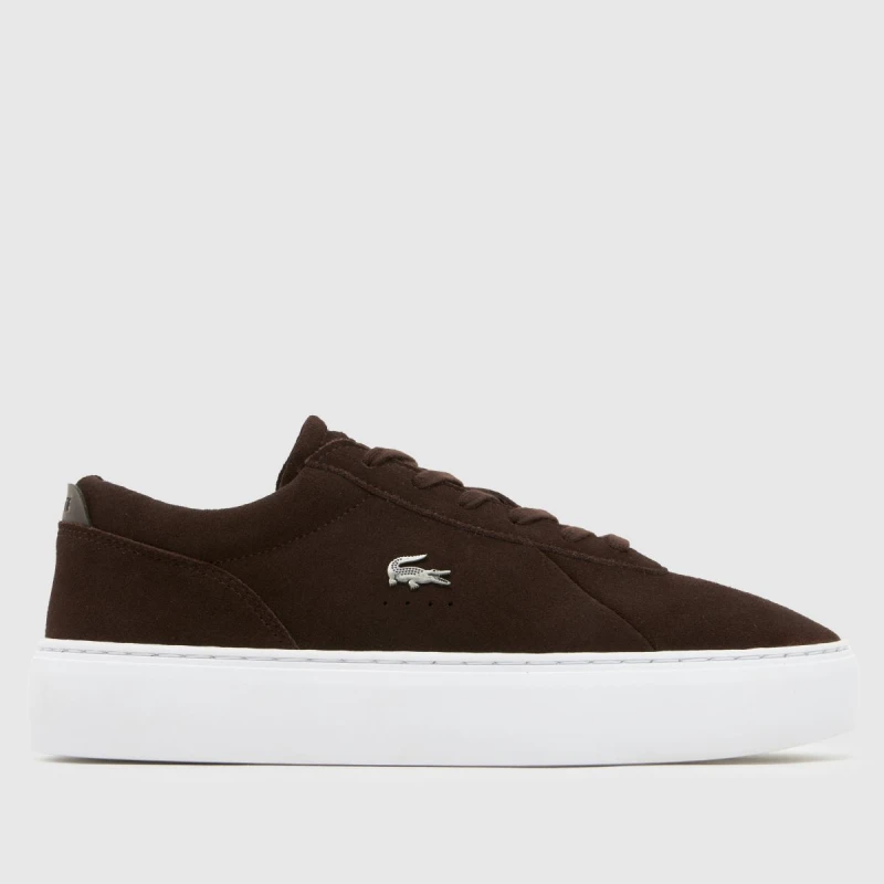 Image of Lacoste Courtset Trainers in Brown & White Brown & White UK 10 (EU 44½)