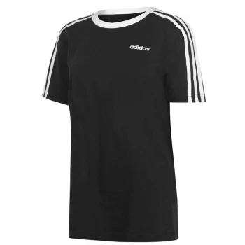 Image of adidas Essentials 3 Stripe T Shirt Ladies - Black/White