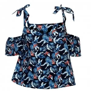 Image of SoulCal AOP Bardot Top Ladies - Blk/Wht/Blu/Pk