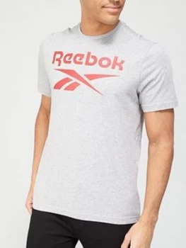 Image of Reebok Big Logo T-Shirt - Medium Grey Heather
