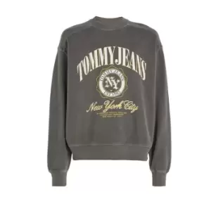 Image of Tommy Jeans Tjm Boxy Luxe Varsity Crew - Black