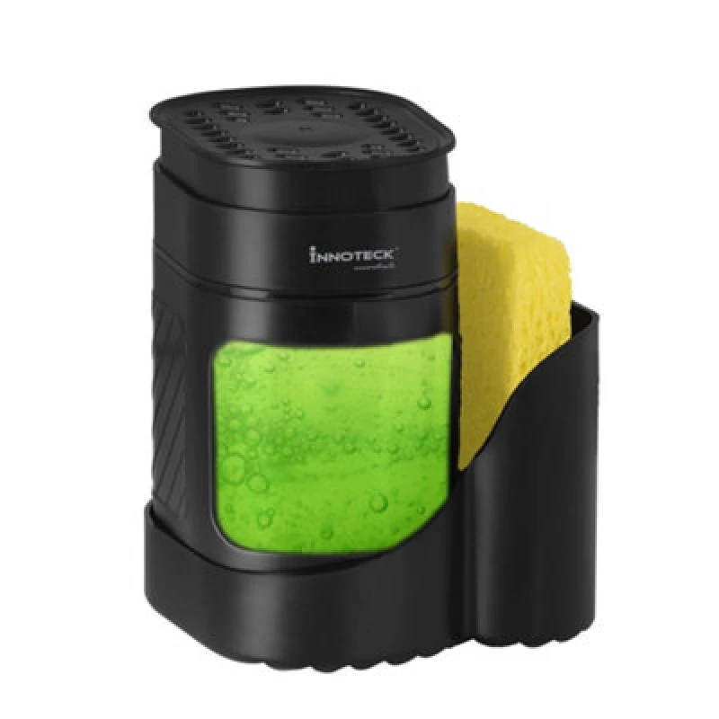 Image of Innoteck Essentials Compact Sink Organiser With Soap Dispenser And Sponge - Black