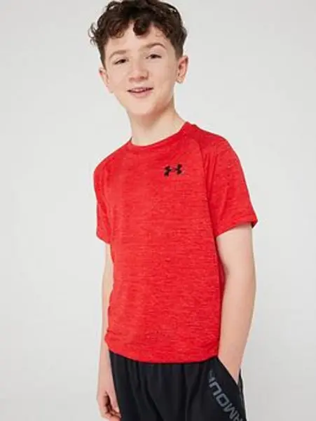 Image of Under Armour Junior Boys Tech 2.0 T-Shirt - Red/Black, Red, Size S Red VUA5B Unisex S