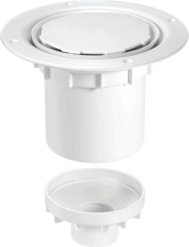 Image of McAlpine TSG2WH-NSC 75mm Water Seal Trapped Gully, Clamp Ring and Cover Plate, 110mm or 2" Vertical Solvent Spigot Outlet White