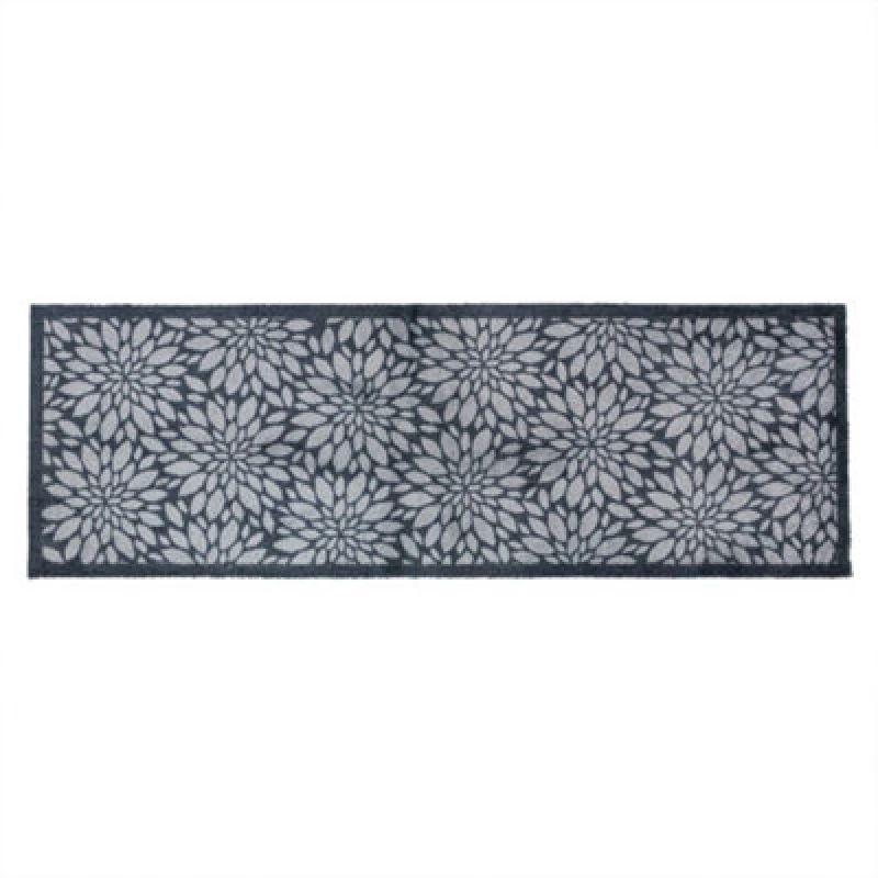 Image of JVL Mega Mat Entrance RunnerFlowers 57x150cm Door Mats 57x150cm Grey 40698802057