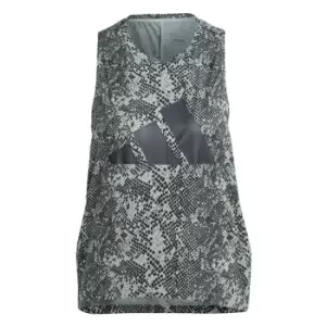 Image of adidas Train Icons Allover Print T-Shirt Womens - Silver Green / Black