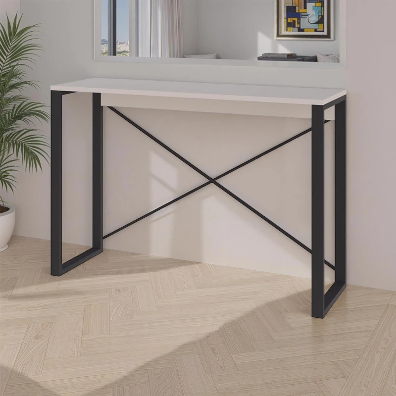 Image of FWStyle FWStyle Sandstone Modern Console Hallway Table in Beige Beige One Size Unisex 5056413133144
