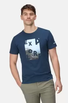 Image of Printed Coolweave Cotton 'Breezed III' Short Sleeve T-Shirt