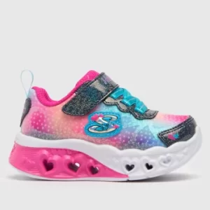 Image of SKECHERS Multi Flutter Heart Lights Girls Toddler Trainers