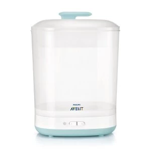 Image of Philips Avent 2-in-1 Electric Steam Steriliser - White & Blue