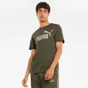 Image of PUMA Essentials Logo Mens T-Shirt, Grape Leaf, size Medium, Clothing