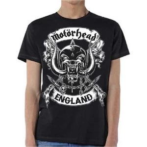 Image of Motorhead - Crossed Swords England Crest Unisex Medium T-Shirt - Black