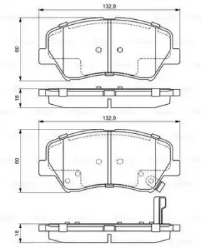 Image of Bosch 0986494691 Brake Pad Set BP1686 Disc Brake Front Axle