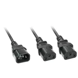 Image of Lindy 2m C14 to 2x C13 Y Extension Cable