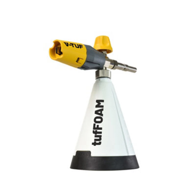 Image of V-Tuf Tuffoam Corrosive Resistant Cannon And 1 Litre Bottle Adjustable Dose - Ktq Male Qr (Kew Style Qr)