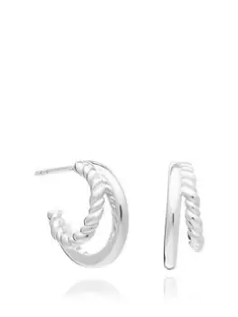 Image of Rachel Jackson Illusion Huggie Hoop Earrings - Silver