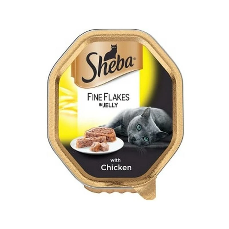 Image of Sheba Fine Flakes Cat Tray With Chicken in Jelly, 85g