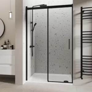 Image of Black 1200mm Frameless Sliding Shower Door- Aqulia