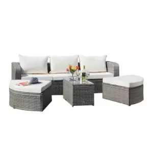 Image of Garden Gear Firenze Modular Rattan Daybed - Grey