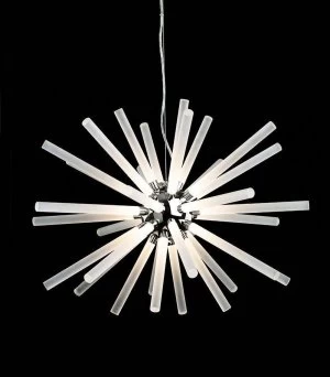 Image of LED Light Ceiling Pendant Chrome, Frosted Acrrylic Shades