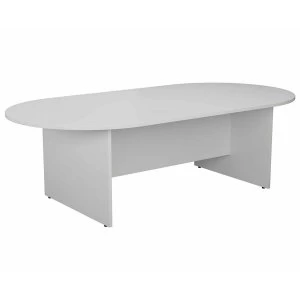 Image of TC Office Long D-End Boardroom Table 2400mm, White