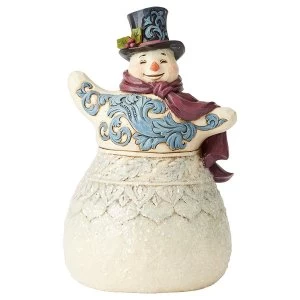 Image of Frosty Formailty Victorian Snowman with Top Hat Figurine