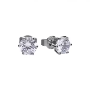 Image of Diamonfire Silver White Zirconia Solitaire Earrings E5581