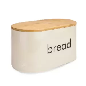 Image of Kitchen Bread Bin with Bamboo Chopping Board Lid M&amp;W