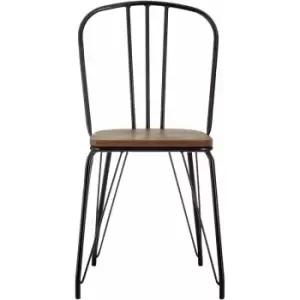 Image of District Elm Wood and Metal High Back Chair - Premier Housewares