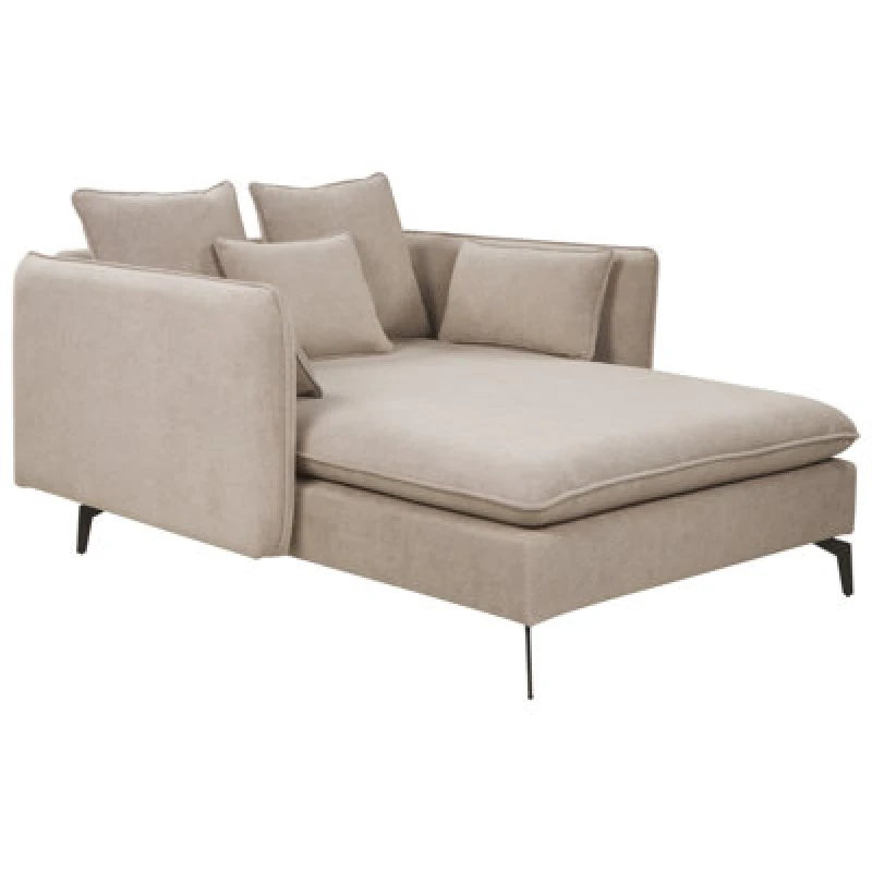 Image of Beliani Chaise Longue Charmes Fabric Taupe