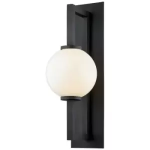Image of Darwin 1 Light Wall Sconce Textured Black, Glass, IP44